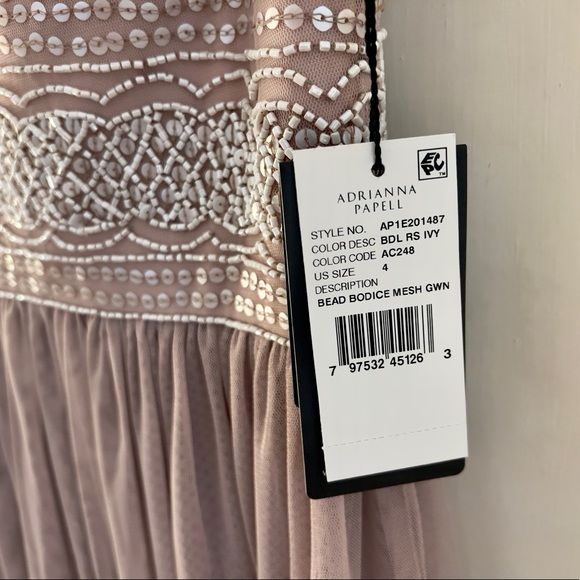 NWT BHLDN x Adrianna Papell Aida Dress in Rose Size 4 - Picture 4 of 10